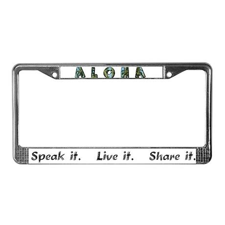 Aloha License Plate Frame by littlegrasshack