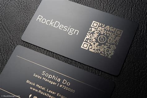 Simple black metal business cards - Sophia Do