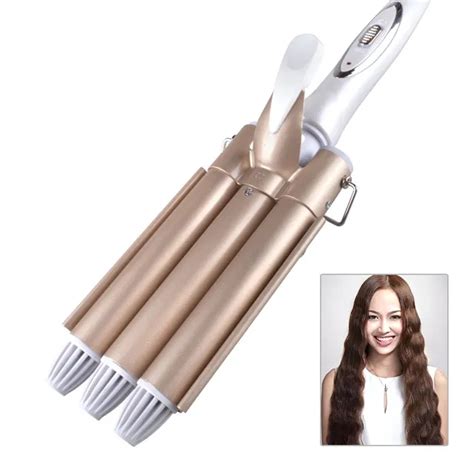 High Quality 110 240V Hair Curling Iron Ceramic Triple Barrel Hair Curler Hair Waver Styling ...