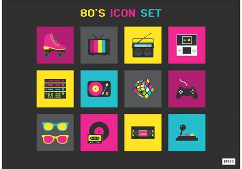 16+ Free 80s Vectors - Patterns, Electronics and People - Hipsthetic