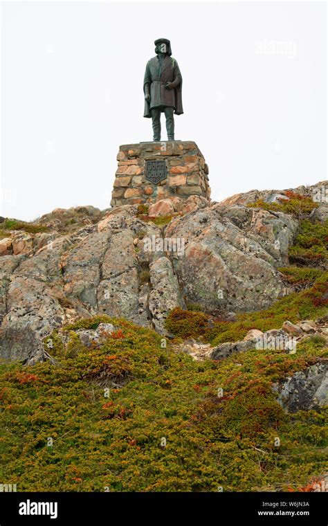 John Cabot statue, John Cabot Municipal Park, Bonavista, Newfoundland and Labrador, Canada Stock ...