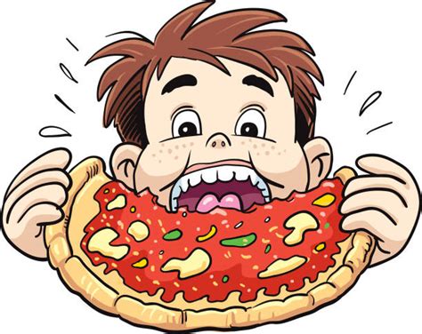 Best Kids Eating Pizza Illustrations, Royalty-Free Vector Graphics ...