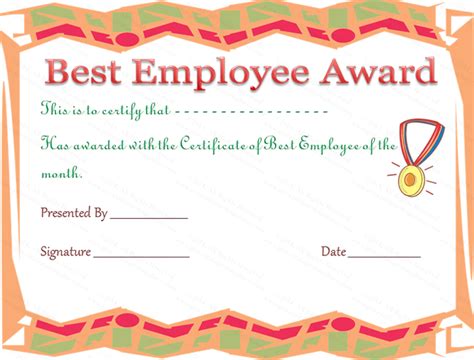 Best Employee Award Certificate Template | Employee awards certificates ...