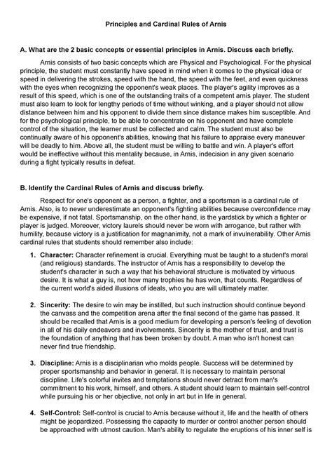 Principles and Cardinal Rules of Arnis - What are the 2 basic concepts ...