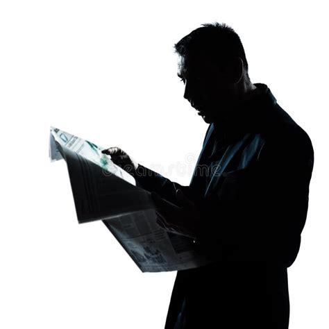 Silhouette Man Reading Newspaper Surprised Stock Photo - Image: 21433754