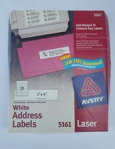 Avery 5161 White Easy Peel Address Laser Labels 1900 Labels - 95 Sheets open box 72782051617 | eBay