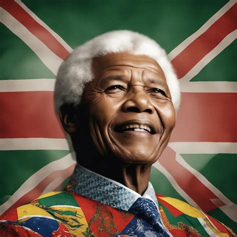 Nelson Mandela South Africa flag style digital art generated by AI ...