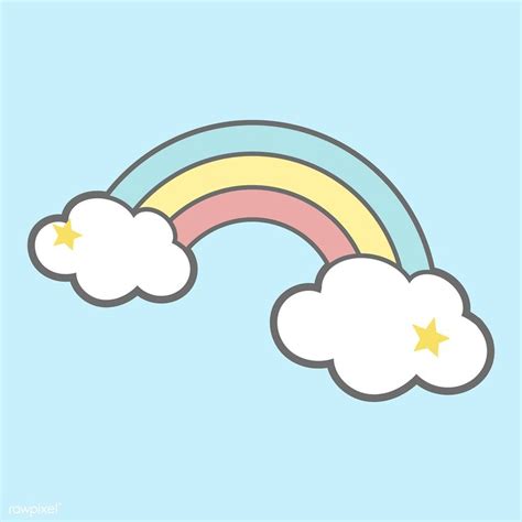 Rainbow on clouds magical vector | free image by rawpixel.com | Fairy ...