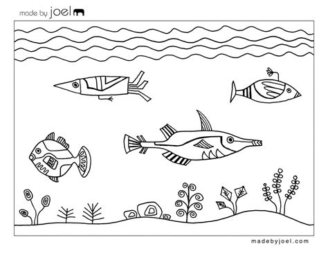 Underwater Design Coloring Sheet – Made by Joel