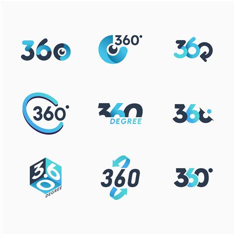 Set of 360 Degree Logo 9461678 Vector Art at Vecteezy