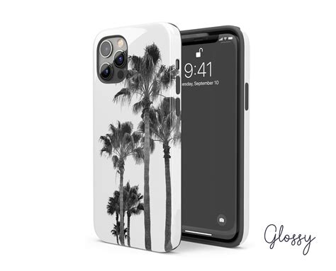 Palm Tree Phone Case Palm Print Tough Phone Case Black and - Etsy