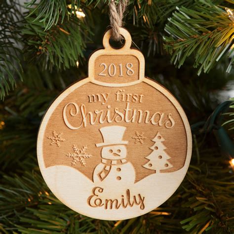 Personalized Wood Ornament - My First Christmas Ornament - Walmart.com ...