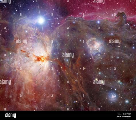 Horsehead Nebula region in infrared and visible light Stock Photo - Alamy