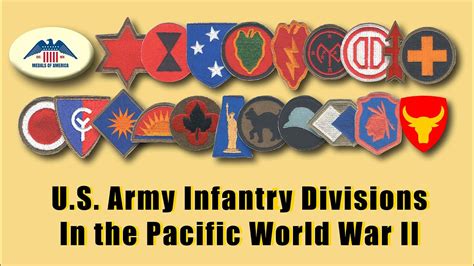 U.S. Army's 16 Infantry Divisions' insignia & Campaigns in the Pacific theater during World War ...