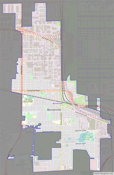 Map of Bensenville village - Thong Thai Real