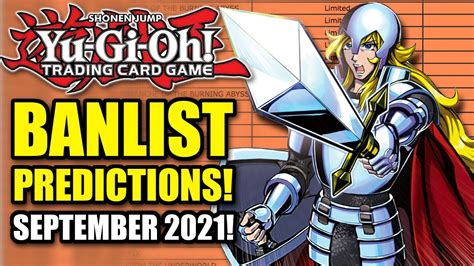 Yu-Gi-Oh! Banlist Predictions! September 2021! - YouTube