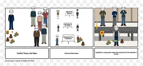 Cartoon Karl Marx Conflict Theory, HD Png Download - vhv