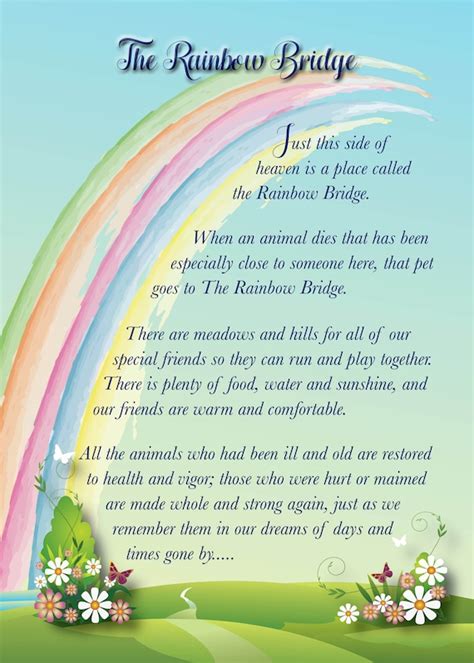 Free Printable Rainbow Bridge Poem - Customize and Print