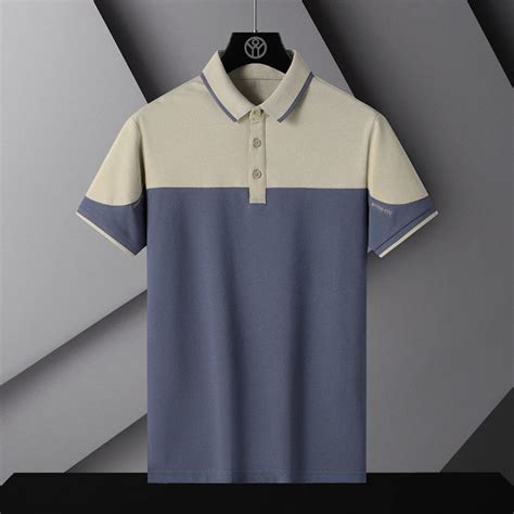 Summer Men Polo Shirts Solid Color Zipper Short Sleeve Polo Shirt Turn ...