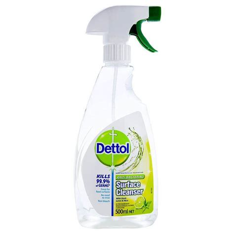 Dettol Antibacterial Surface Cleanser Trigger Spray Lime & Mint Disinfectant 500ml