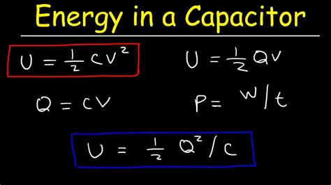 How To Calculate The Energy Stored In a Capacitor - YouTube