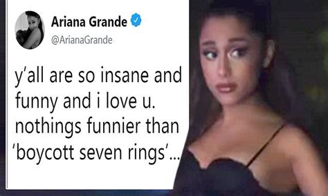 Ariana Grande offers support for fans trying to boycott 7 Rings | Daily Mail Online