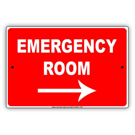 Emergency Room With Right Arrow Sign | Aluminum Sign - Sign Fever