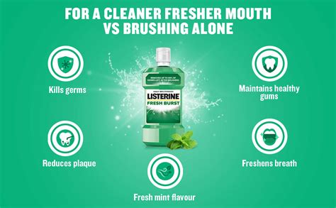 Listerine Fresh Burst Mouthwash 600ml 600 ml (Pack of 1)