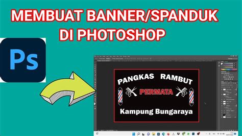 cara membuat desain spanduk di photoshop - YouTube