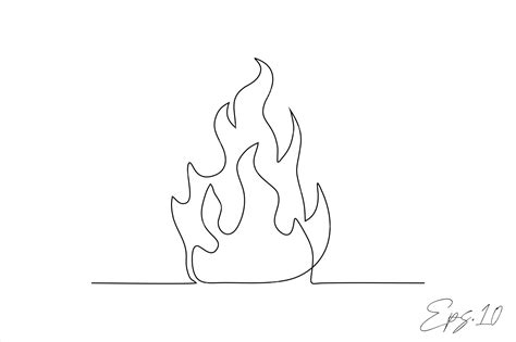 Premium Vector | Fire continuous line vector illustration