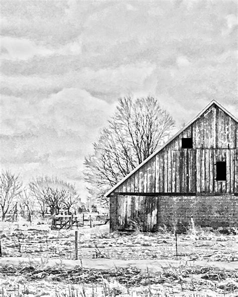 Black and White Barn Rustic Barn Farmhouse Style Rural | Etsy | White barn, Rustic barn, Barn photos