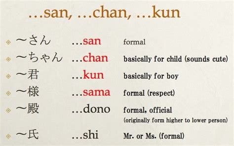 MLC Japanese Language Learning san, chan, kun | Basic japanese words ...