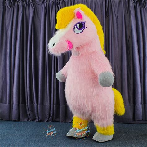 Pink Horse Inflatable Mascot Costume