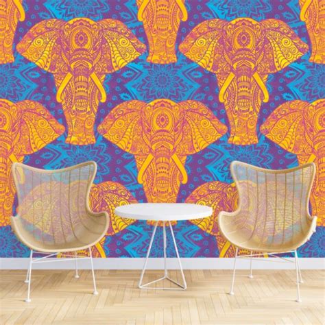 Mandala Style Elephant Wallpaper for Wall - Magic Decor