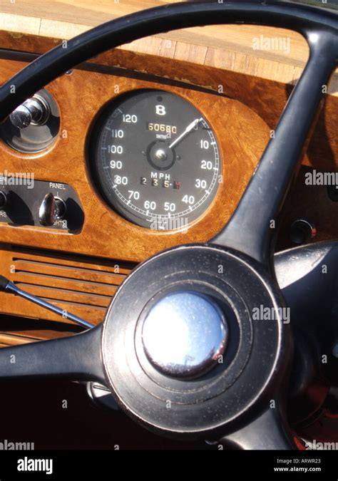 bentley classic car interior Stock Photo - Alamy