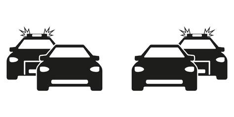 Premium Vector | Police chase. Car chase black simple icon. EPS Vector