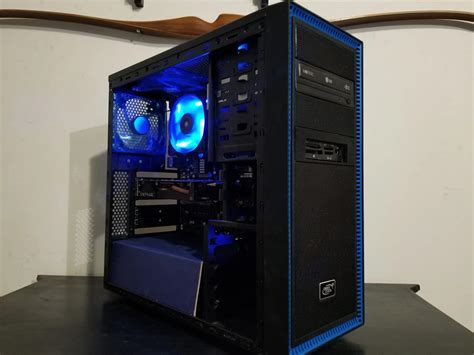 custom blue and black budget gaming pc. | Jawa