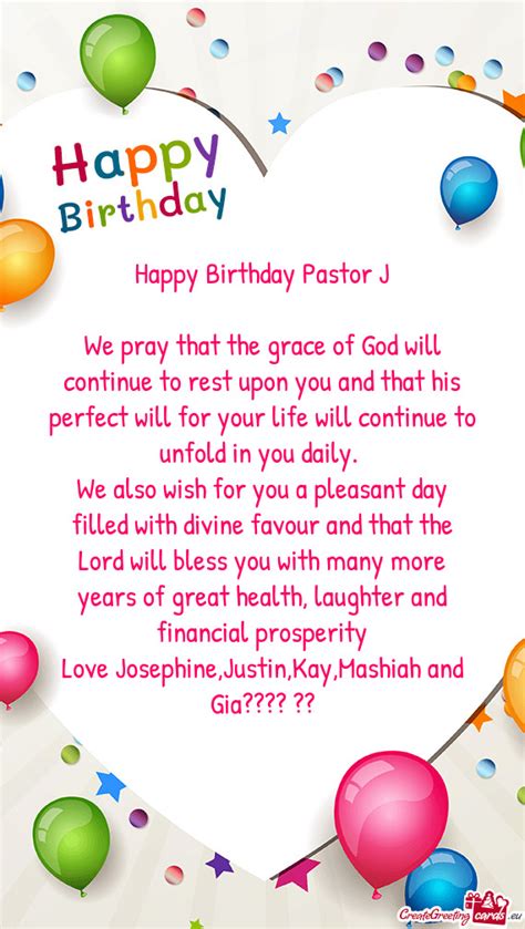 Happy Birthday Pastor J - Free cards