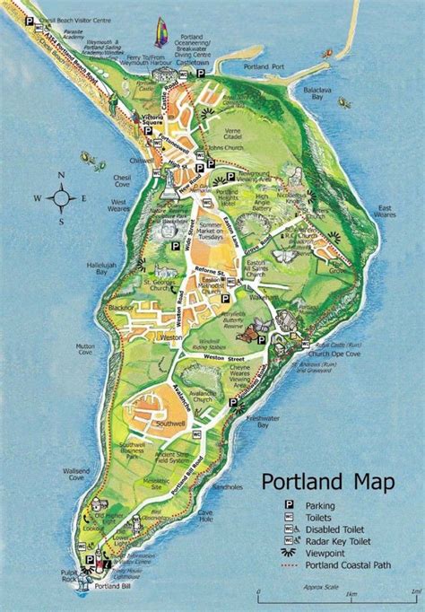 a very useful map of portland. | Portland map, Weymouth dorset, Weymouth harbour