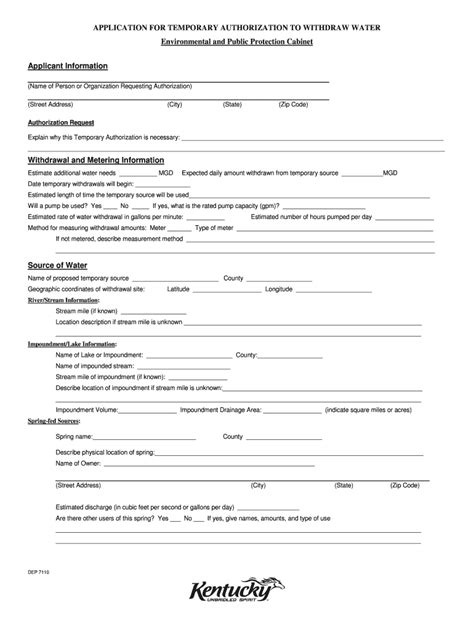 Kentucky Temporary Authorization - Fill Online, Printable, Fillable ...