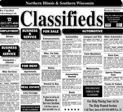 The Independent Register / The Clinton Topper – Classifieds