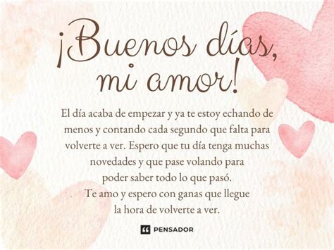 ¡Buenos días, amor! 68 mensajes de buenos días románticos y apasionados ...