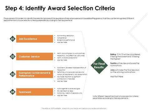 Outstanding Employee Step 4 Identify Award Selection Criteria Portrait PDF - PowerPoint Templates