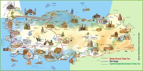 Turkey attractions map - Ontheworldmap.com