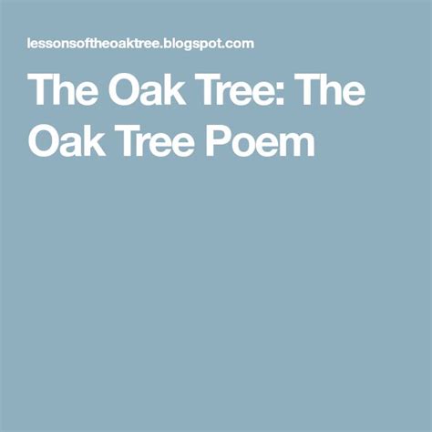 The Oak Tree Poem | Tree poem, Oak tree, Poems