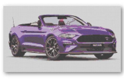 Sports Car Cross Stitch Pattern, Mustang Convertible Cross Stitch ...