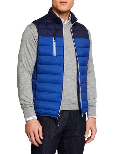 Peter Millar Men's Crown Elite Colorblock Puffer Vest In Blue ...