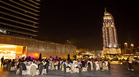 Burj Khalifa, Dubai. Armani Pavilion Client offsite dinner Khalifa Dubai, Event Styling ...