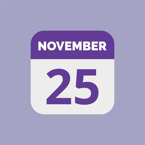 November 25 Calendar Date Icon 23203025 Vector Art at Vecteezy