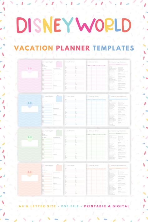 Disney World Vacation Planner Templates Walt Disney World Planning Guide Printabl… | Disneyland ...